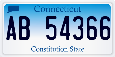 CT license plate AB54366