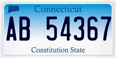 CT license plate AB54367