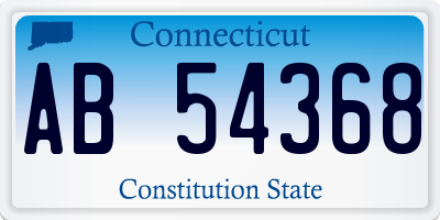 CT license plate AB54368