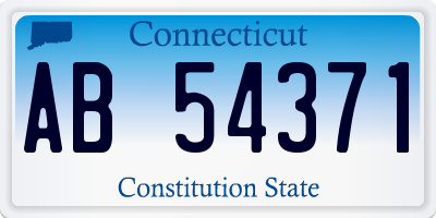 CT license plate AB54371