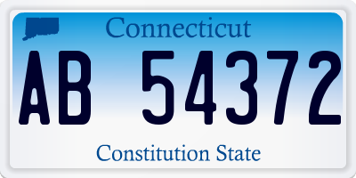 CT license plate AB54372