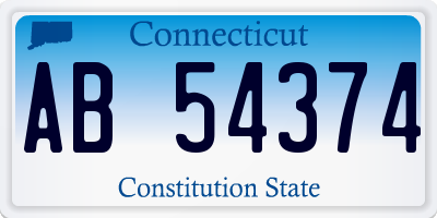 CT license plate AB54374