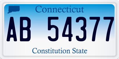 CT license plate AB54377