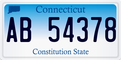 CT license plate AB54378