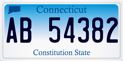 CT license plate AB54382