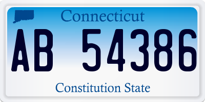 CT license plate AB54386