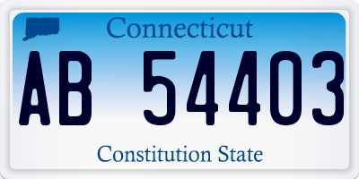 CT license plate AB54403