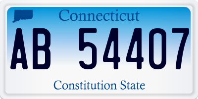 CT license plate AB54407