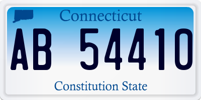 CT license plate AB54410