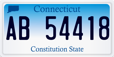 CT license plate AB54418