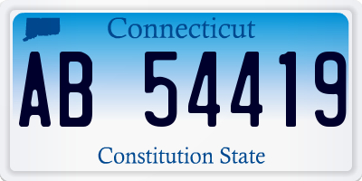 CT license plate AB54419