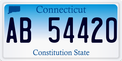 CT license plate AB54420