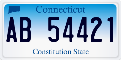 CT license plate AB54421