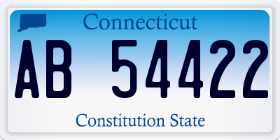 CT license plate AB54422