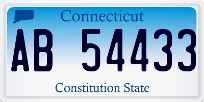 CT license plate AB54433