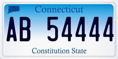 CT license plate AB54444