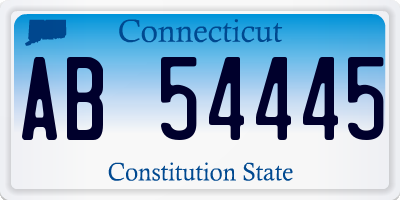 CT license plate AB54445