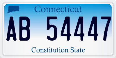 CT license plate AB54447