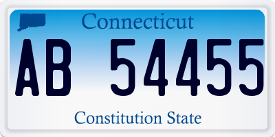 CT license plate AB54455