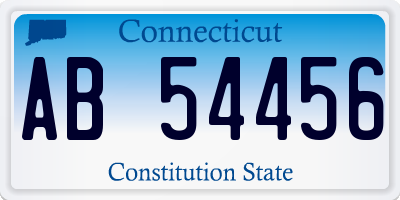 CT license plate AB54456