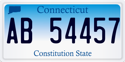 CT license plate AB54457