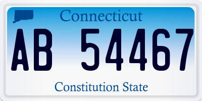 CT license plate AB54467