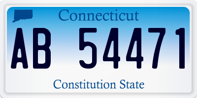 CT license plate AB54471