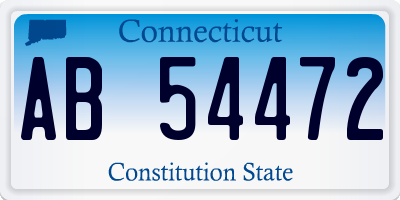 CT license plate AB54472