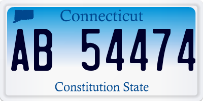 CT license plate AB54474