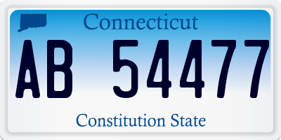 CT license plate AB54477