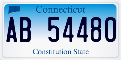 CT license plate AB54480