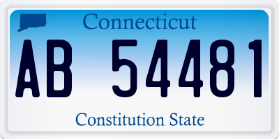 CT license plate AB54481