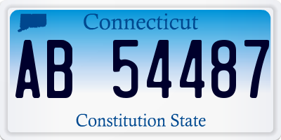 CT license plate AB54487