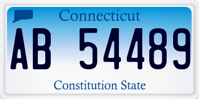 CT license plate AB54489