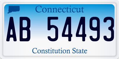 CT license plate AB54493