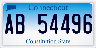 CT license plate AB54496