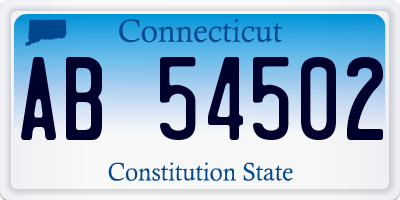 CT license plate AB54502