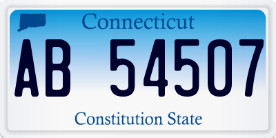 CT license plate AB54507