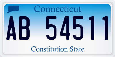 CT license plate AB54511