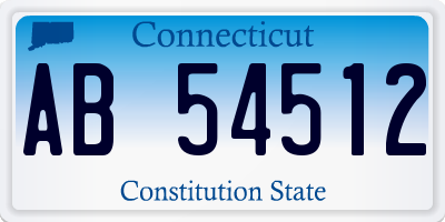 CT license plate AB54512