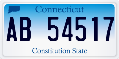 CT license plate AB54517