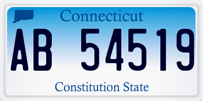 CT license plate AB54519