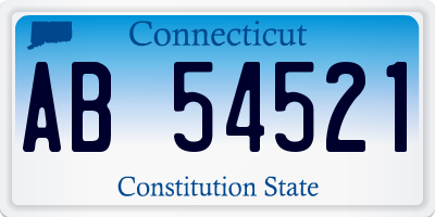 CT license plate AB54521