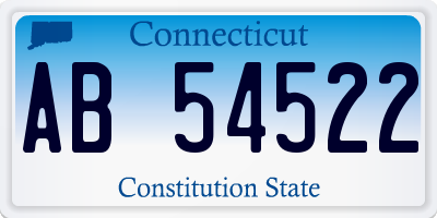 CT license plate AB54522