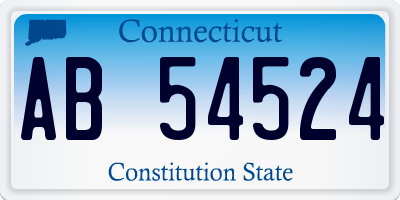 CT license plate AB54524