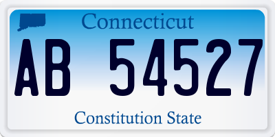 CT license plate AB54527