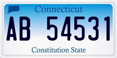 CT license plate AB54531