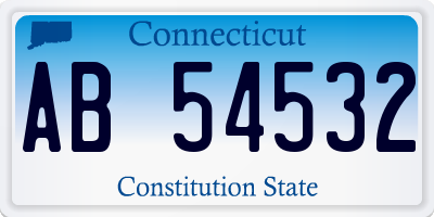 CT license plate AB54532