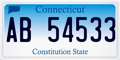 CT license plate AB54533