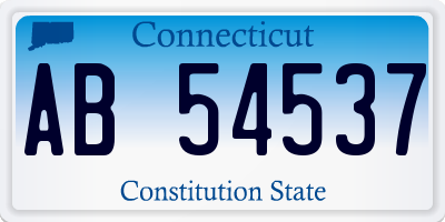 CT license plate AB54537